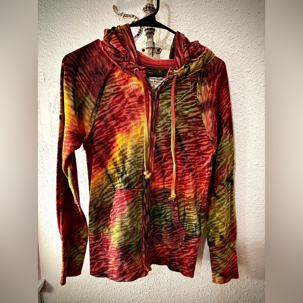 Tie dye zip up hoodie. 20.00